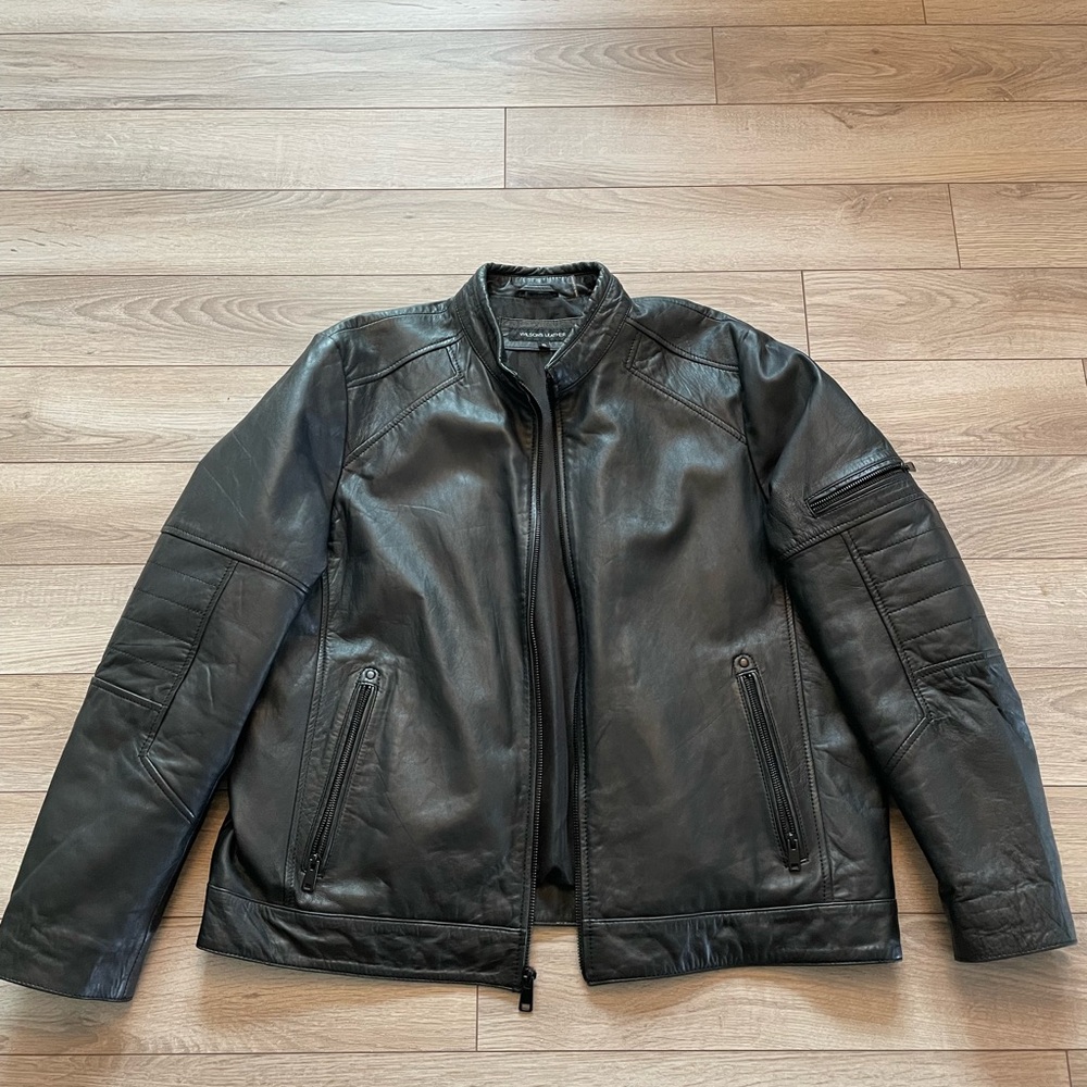 Men's Black Leather Jacket - Picture 3 of 7